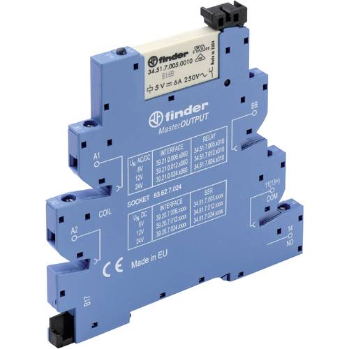 Finder 39.21.0.012.0060 Koppelrelais 12 V/DC, 12 V/AC 6 A 1 Schließer 1 St.