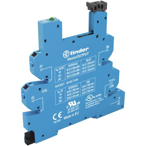 Thumbnail - Finder 93.65.7.024 Relaissockel mit Haltebügel, mit LED, mit EMV-Entstörbeschaltung Passend für Serie (Relais): Finder S...