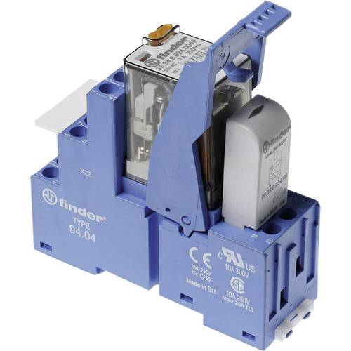 Finder 58.34.8.110.0060 Relaisbaustein Nennspannung: 110 V/DC Schaltstrom (max.): 7 A 4 Wechsler Tray 1 St.