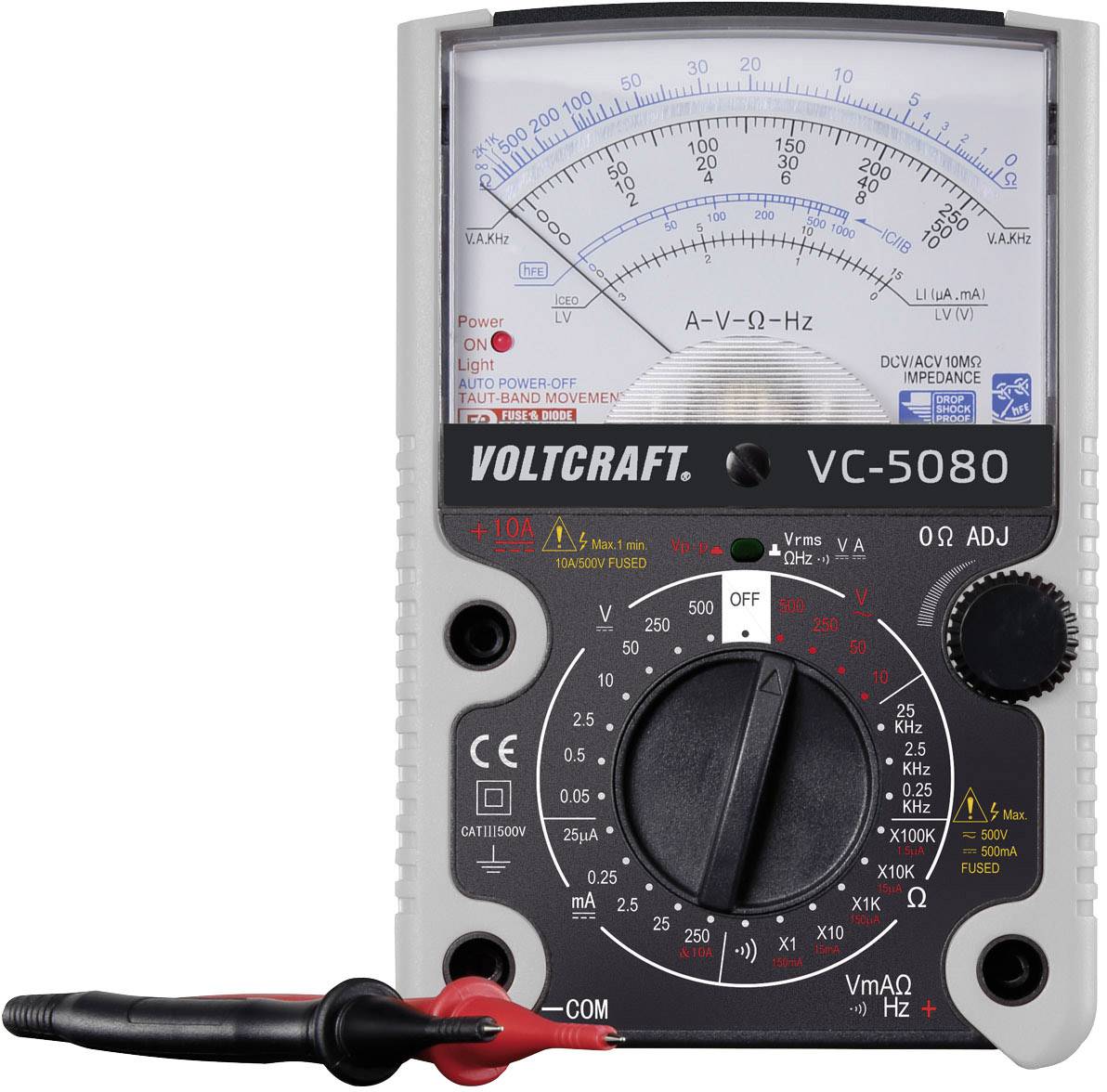 VOLTCRAFT Hand-Multimeter analog VOLTCRAFT VC-5080 Kalibriert nach: Werksstandard CAT III 500 V