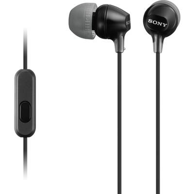 Sony MDR-EX15AP   In Ear Kopfhörer kabelgebunden  Schwarz  Headset
