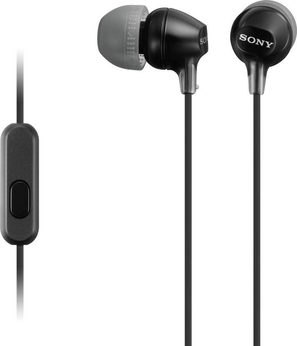 Sony MDR-EX15AP In Ear Kopfhörer kabelgebunden Stereo Schwarz Headset Handy
