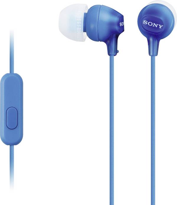 Sony MDR-EX15AP In Ear Kopfhörer kabelgebunden Stereo Blau Headset