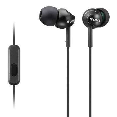 Sony MDR-EX110AP   In Ear Kopfhörer kabelgebunden  Schwarz  Headset