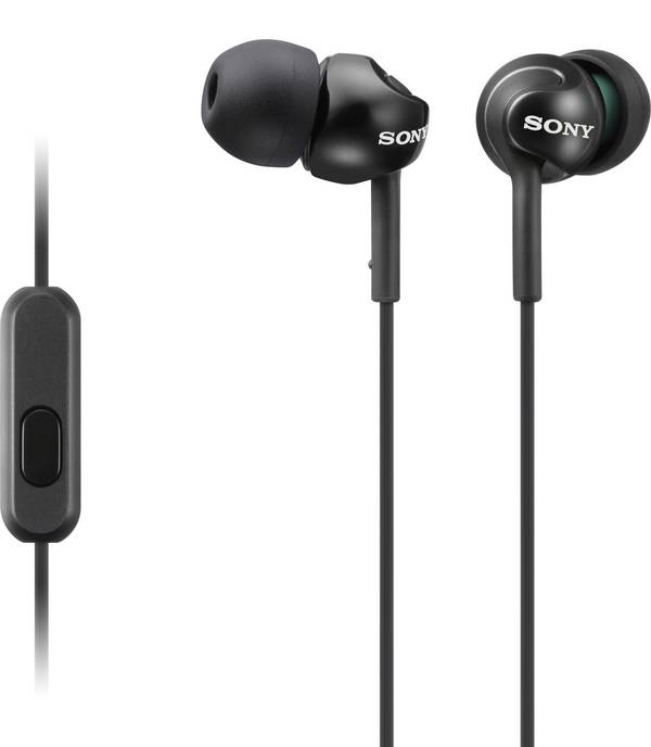 Sony MDR-EX110AP In Ear Kopfhörer kabelgebunden Stereo Schwarz Headset Handy