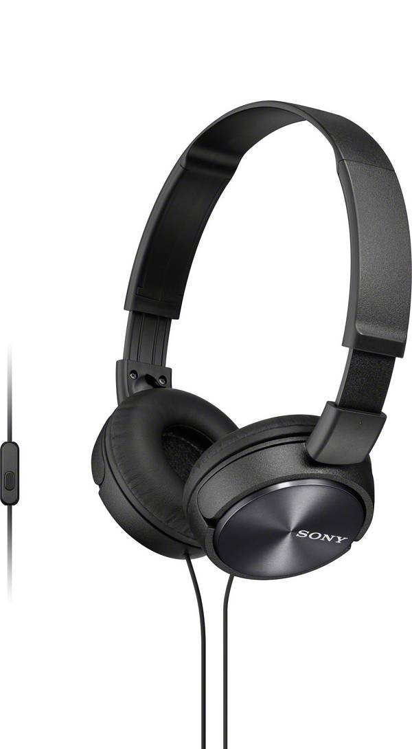 Sony MDR-ZX310AP On Ear Kopfhörer kabelgebunden Schwarz Headset, Faltbar Handy