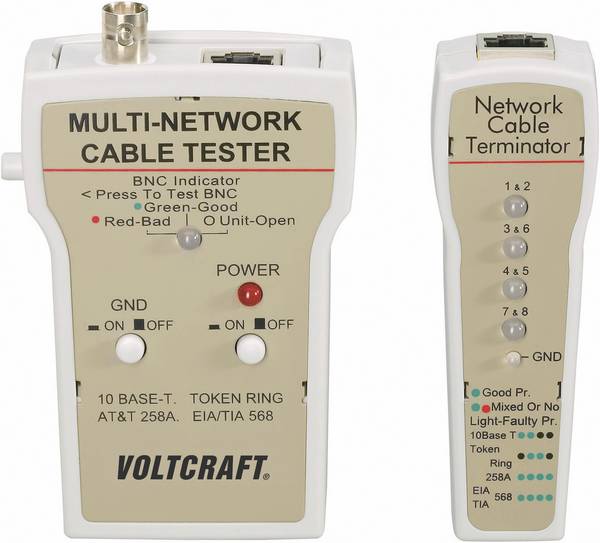Kabeltester CT-1 VOLTCRAFT CT-1   Geeignet für RJ-45, BNC