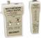 Netzwerk-Kabeltester mit Haupt- und Terminatoreinheit, zeigt Statusleuchten für BNC und RJ45. Prüfoptionen für 10 BASE-T, TOKEN RING, AT&T, EIA/TIA 568.