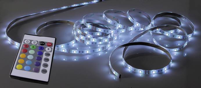 SMD-LEDs kommen in hoher Beleuchtungsstärke auch in LED-Streifen vor