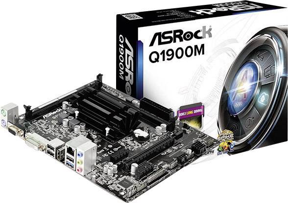 ASRock Q1900M - Motherboard - micro ATX - Intel Celeron J1900 - USB 3.0 - Gigabit LAN - Onboard-Grafik - HD Audio (6-Kan-1