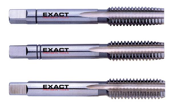 Exact 00816 Handgewindebohrer-Set 3teilig BSW 5/32" 32 mm Rechtsschneidend DIN 2184 HSS 1 Set