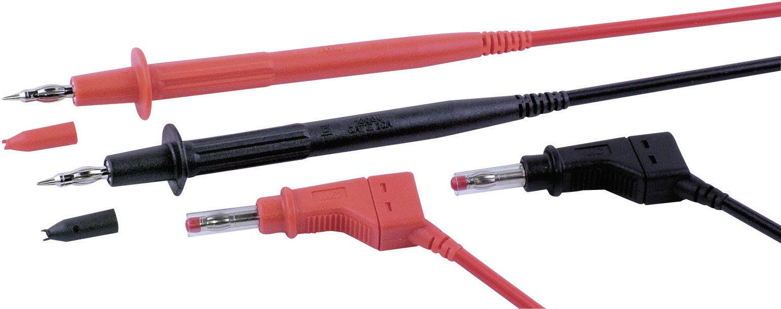 MULTICONTACT Sicherheits-Messleitungs-Set [ Lamellenstecker 4 mm - Prüfspitze] 1 m Schwarz, Rot Mult