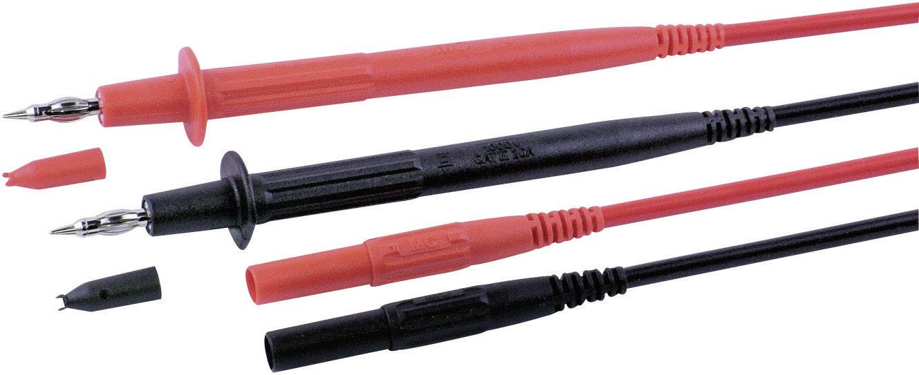 MULTICONTACT Sicherheits-Messleitungs-Set [ Lamellenstecker 4 mm - Prüfspitze] 1 m Schwarz, Rot Mult