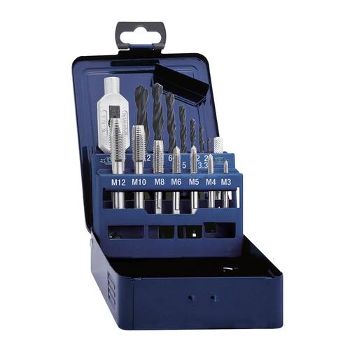 Eventus by Exact 20334 Einschnittgewindebohrer-Set 15teilig metrisch Rechtsschneidend DIN 352 HSS 1 Set