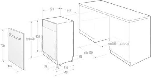 Einbau-Geschirrspüler 45 cm Gorenje GV50110 A+ ...