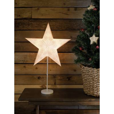 Konstsmide 2991-250 Weihnachtsstern   Glühlampe, LED Weiß  mit ausgestanzten Motiven, mit Schalter