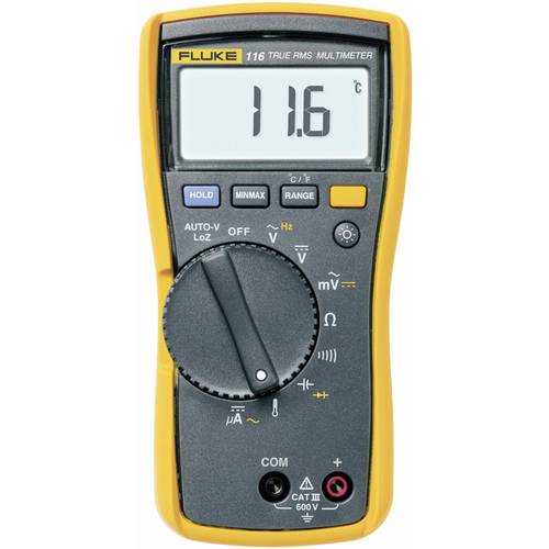 Fluke 116 Hand-Multimeter kalibriert (DAkkS-akkreditiertes Labor) digital LoZ CAT III 600 V Anzeige (Counts): 6000