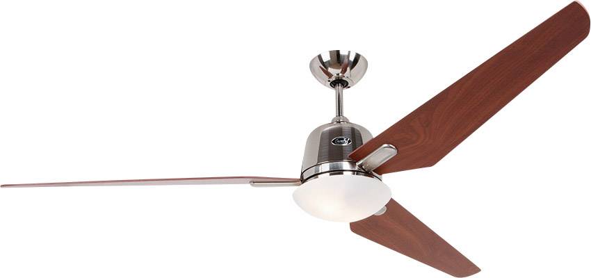 Eco Aviatos 162 BN-KI Deckenventilator (Ø) 162 cm Flügelfarbe: Chrom (gebürstet) Gehäusefarbe: Kirschbaum