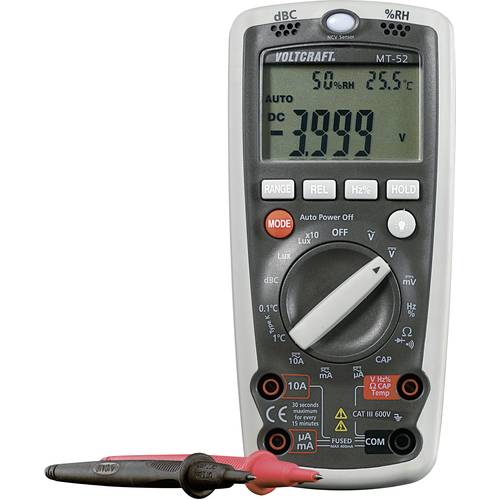 VOLTCRAFT MT-52 Hand-Multimeter kalibriert (ISO) digital Umwelt-Messfunktion CAT III 600 V Anzeige (Counts): 4000