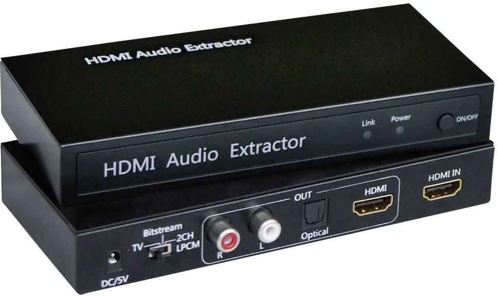 Audio Extraktor [HDMI - HDMI, Toslink, Cinch] 1920 x 1080 Pixel SpeaKa Professional SP-AE-H/TC-02-1