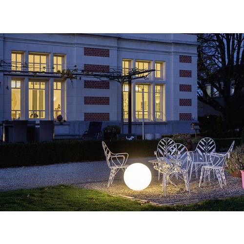 SLV 227221 Rotoball Floor Gartenleuchte Kugel Energiesparlampe E27 23 W Weiß