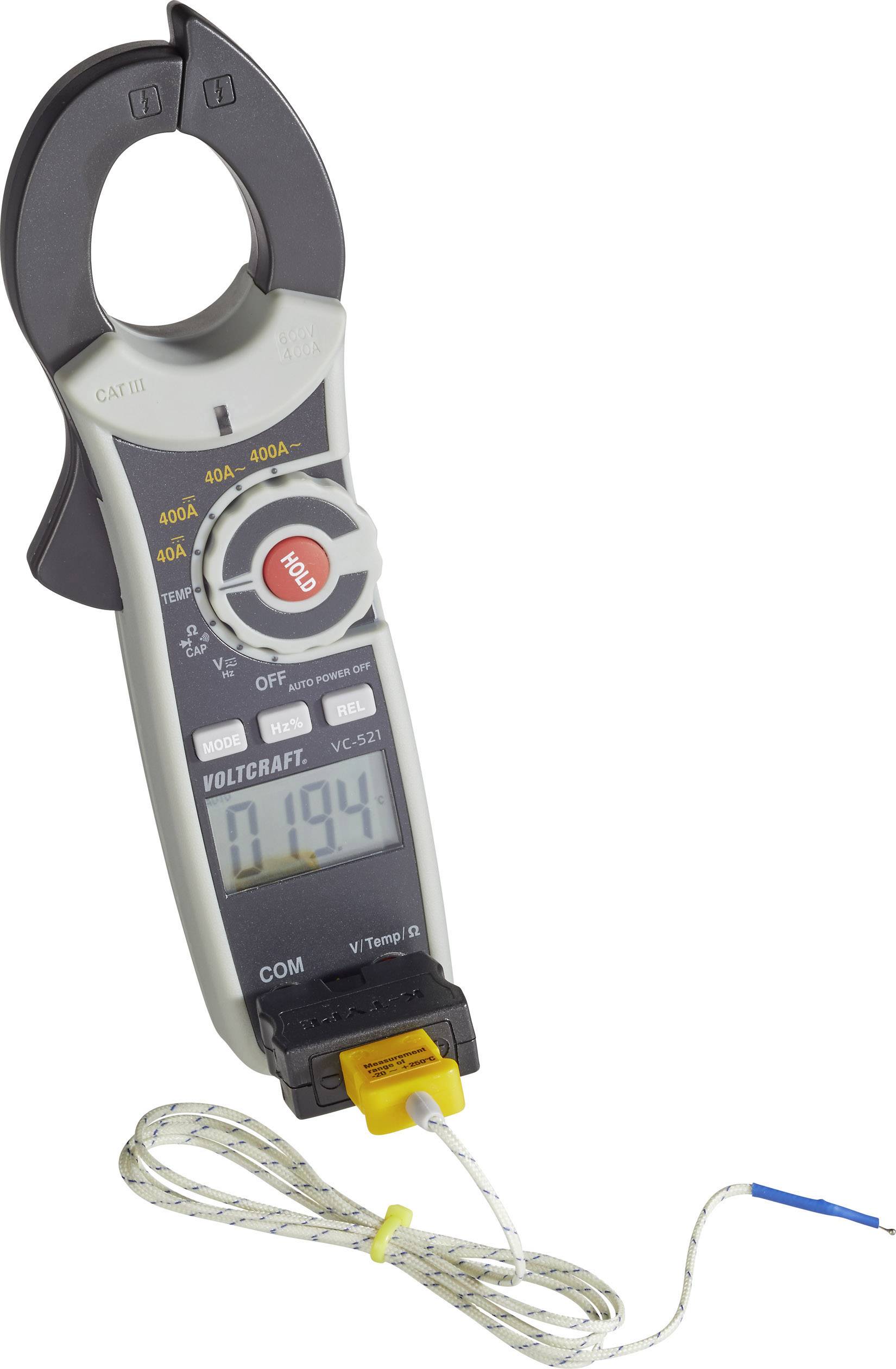VOLTCRAFT VC-521 Stromzange digital CAT III 600 V Anzeige (Counts): 4000-2