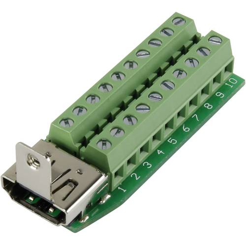 Thumbnail - TRU COMPONENTS 1229327 HDMI-Steckverbinder Buchse, Einbau horizontal Polzahl: 20 Silber 1 St.