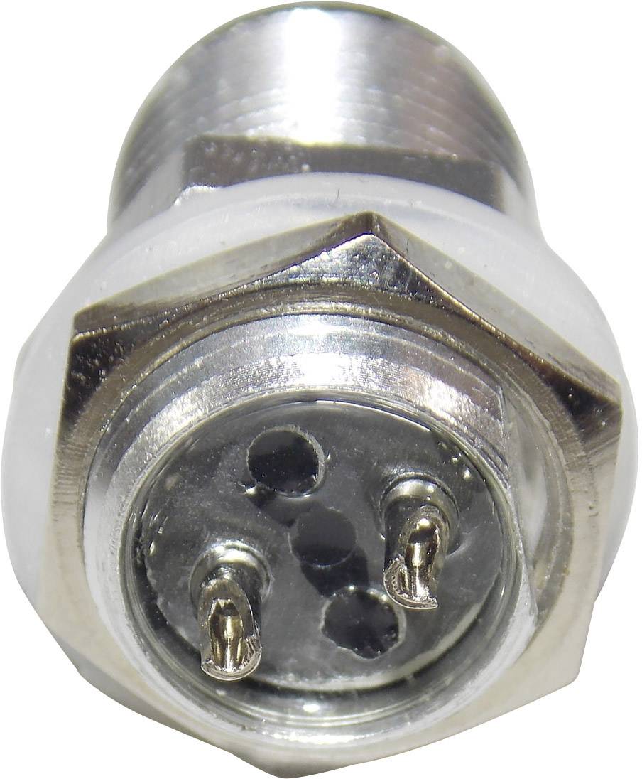 Vierpoliger elektrischer Stecker mit metallischem Gehäuse und drei sichtbaren Stiften, hauptsächlich für audiovisuelle Anwendungen verwendet.