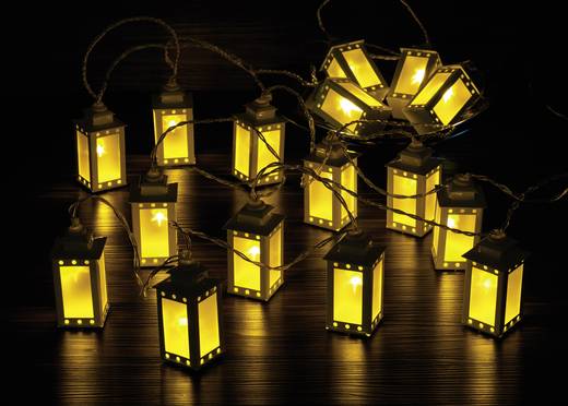 Motiv-Lichterkette Laternen Innen netzbetrieben 16 LED Warm-Weiß
