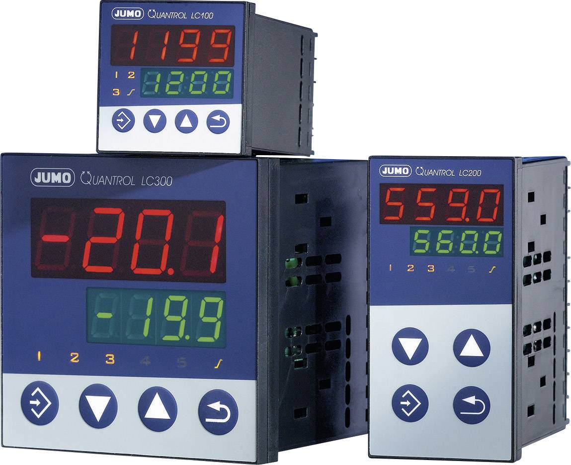 Drei elektronische Anzeigegeräte mit roten und grünen LED-Displays, zeigen verschiedene numerische Werte und sind mit Tasten ausgestattet.