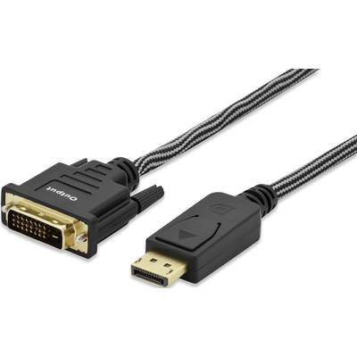 ednet DisplayPort / DVI Anschlusskabel  3.00 m Schwarz 84503 vergoldete Steckkontakte, schraubbar 