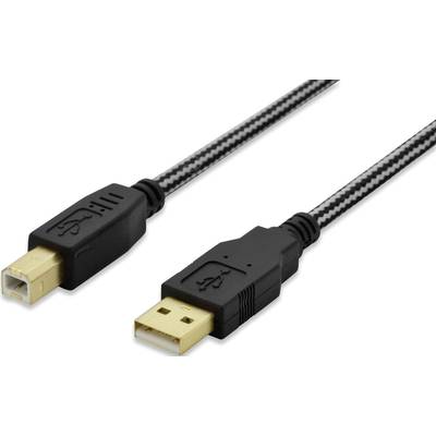 ednet USB-Kabel USB 2.0 USB-A Stecker, USB-B Stecker 3.00 m Schwarz vergoldete Steckkontakte 84181