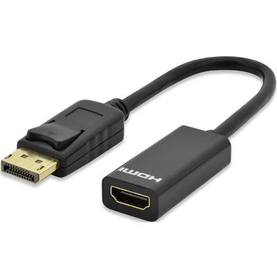 ednet DisplayPort / HDMI Anschlusskabel  15.00 cm Schwarz 84504 vergoldete Steckkontakte 