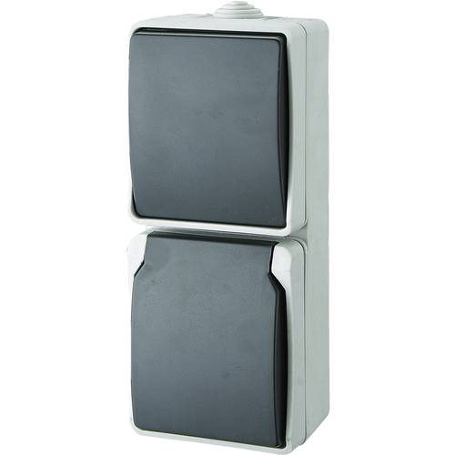 GAO 9878 Feuchtraum-Schalterprogramm Schalter/Steckdosen Kombination Standard Grau 1 St.