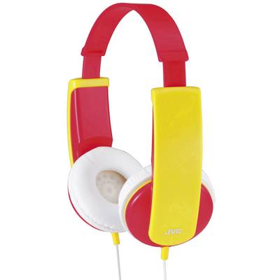 JVC HA-KD5-R-E Kinder  On Ear Kopfhörer kabelgebunden  Rot, Gelb  Lautstärkebegrenzung, Leichtbügel