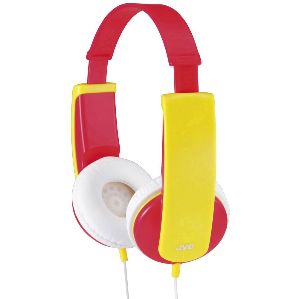 JVC HA-KD5-R-E On Ear koptelefoon Kinderen Kabel Rood, Geel Volumebegrenzing, Lichtgewicht