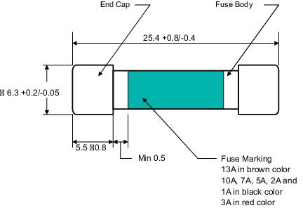 TRU COMPONENTS 110102700109X Multimetersicherung (Ø x L) 6.35 mm x 25.4 mm 1 A 250 V Flink -F-