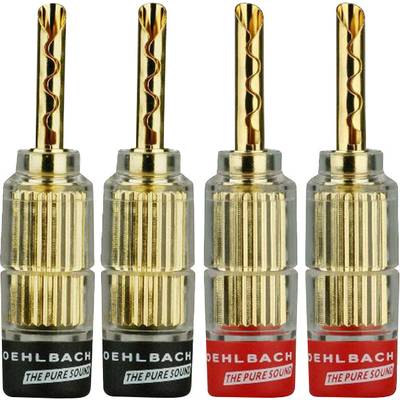 Oehlbach 3021 Lautsprecher-Steckverbinder Stecker, gerade Rot, Schwarz 4 St.