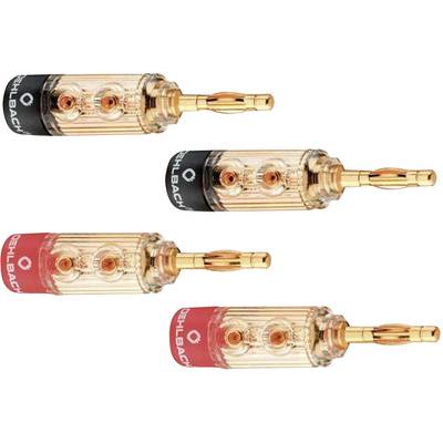 Oehlbach 3030 Lautsprecher-Steckverbinder Stecker, gerade   Gold, Rot, Schwarz 4 St. 