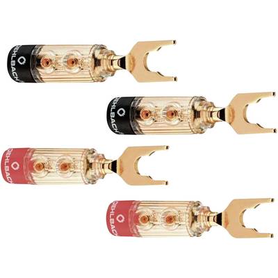 Oehlbach 3033 Lautsprecher-Steckverbinder Stecker, gerade   Gold, Rot, Schwarz 4 St. 
