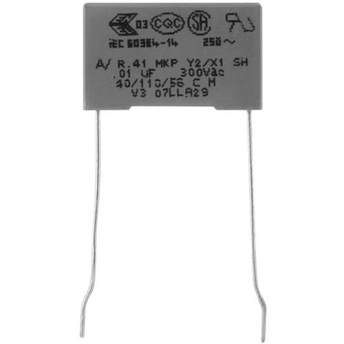 Thumbnail - Kemet R413F11000000M+ 1 St. MKP-Funkentstör-Kondensator radial bedrahtet 1 nF 300 V 20 % 10 mm (L x B x H) 13 x 4 x 9 mm