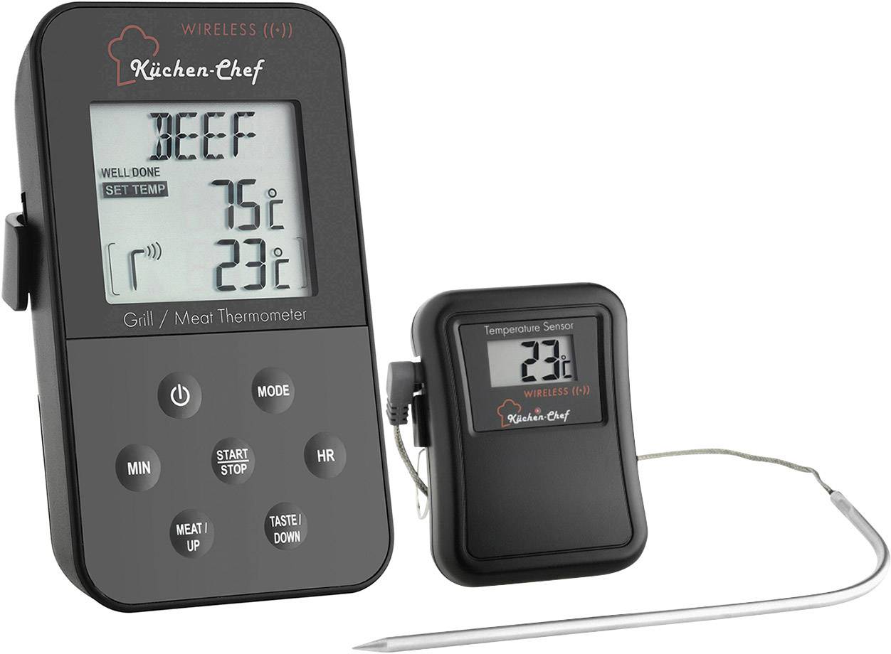 TFA-DOSTMANN Grill-Thermometer Kabelsensor, Alarm, mit Timer, Überwachung der Kerntemperatur TFA 14.
