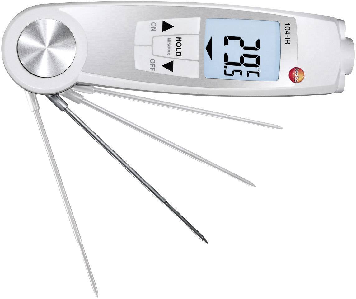 Digitales Thermometer mit mehreren Sonden, OLED-Anzeige zeigt 28,9°C. Gerätefunktionen: An/Aus, Hold. Geeignet für präzise Temperaturmessung.