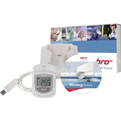 ebro 1601-0046-D EBI 20-T1-Set Temperatur-Datenlogger kalibriert (DAkkS-akkreditiertes Labor) Messgröße Temperatur -30 b...
