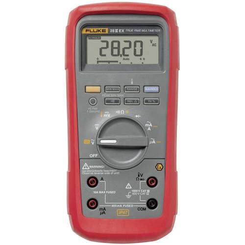 Fluke 28 IIEX Hand-Multimeter kalibriert (DAkkS-akkreditiertes Labor) digital Wasserdicht (IP67), Ex-geschützt CAT III 1...