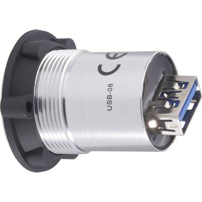 TRU COMPONENTS USB-A Metall-Einabubuchse Buchse, Einbau Inhalt: 1 St.  (93038c232)