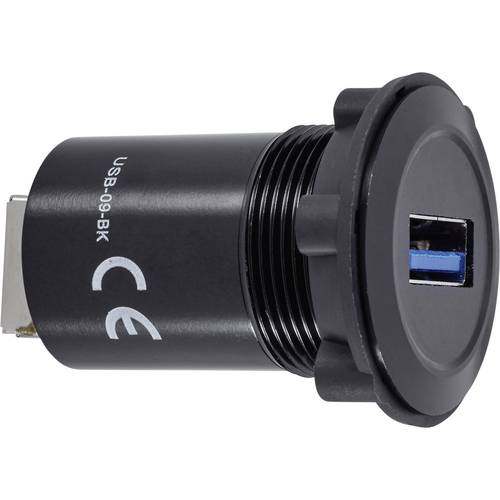 TRU COMPONENTS USB-09-BK USB-Einbaubuchse 3.0 Buchse, Einbau Inhalt: 1 St.