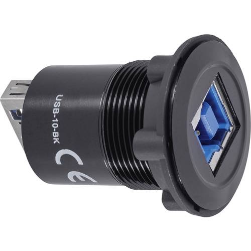 TRU COMPONENTS USB-10-BK USB-Einbaubuchse 3.0 Buchse, Einbau Inhalt: 1 St.