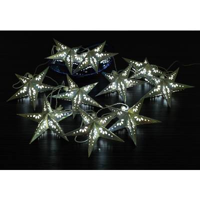 Polarlite LBA-02-002 Motiv-Lichterkette Sterne Innen  batteriebetrieben Anzahl Leuchtmittel 10 LED Kaltweiß Beleuchtete 
