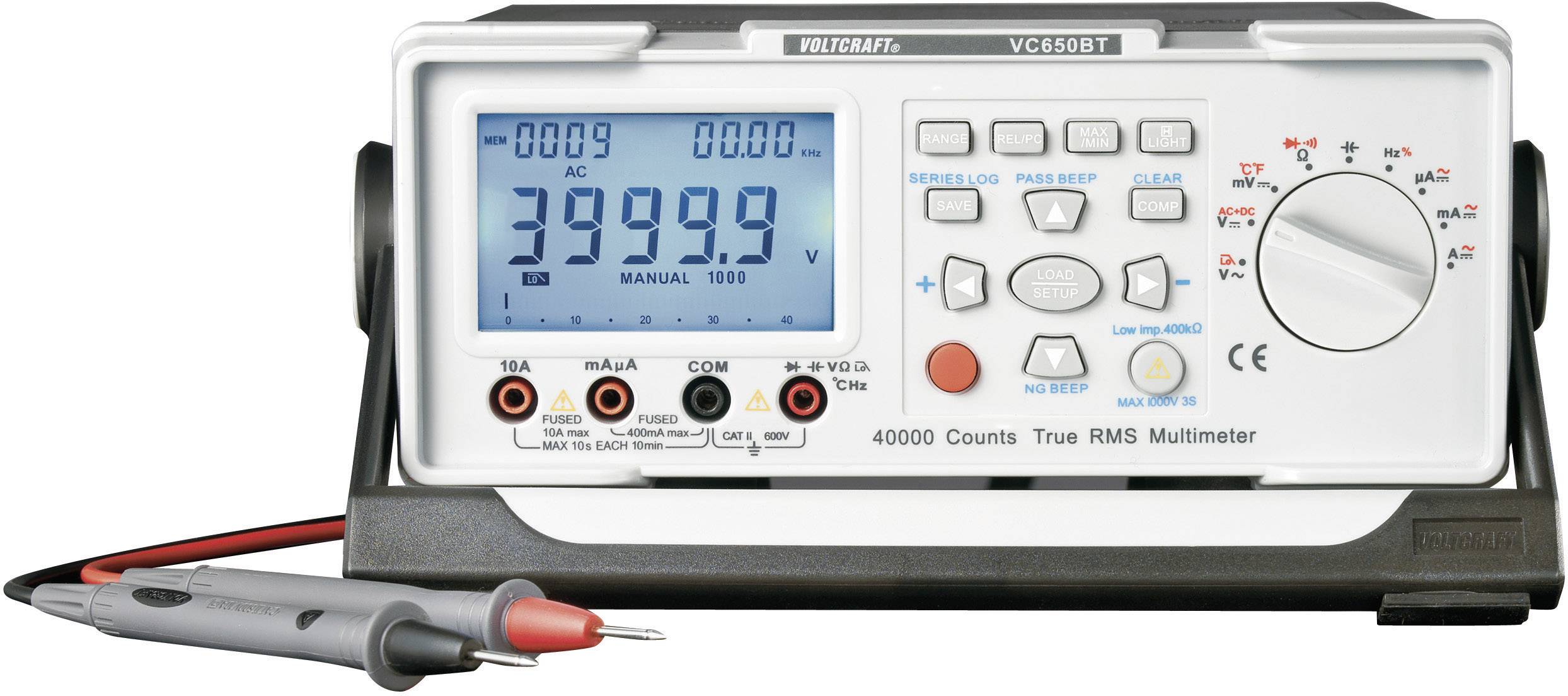 VOLTCRAFT VC650BT Tisch-Multimeter digital CAT II 600 V Anzeige (Counts): 40000-1